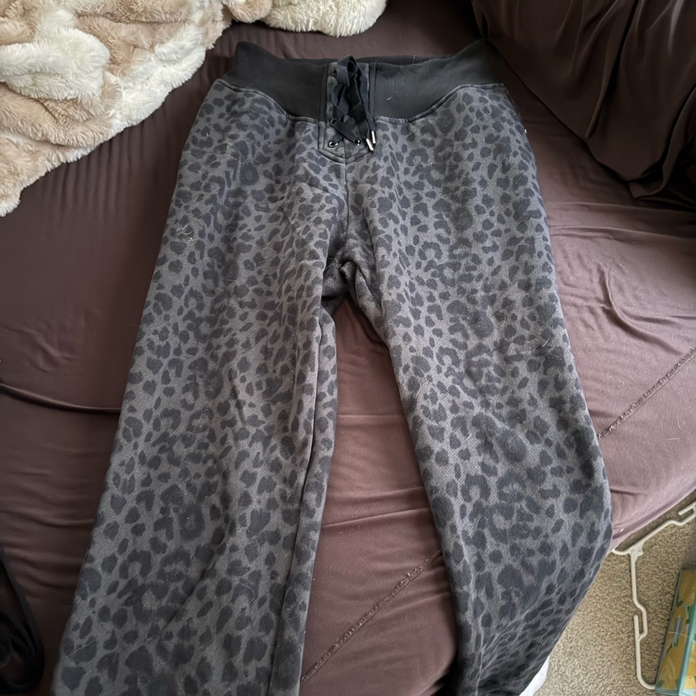 Gray Leopard Print Joggers